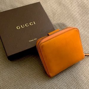 GUCCI Orange Leather Wallet
